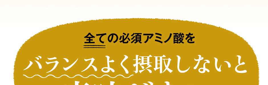 全てのアミノ酸をバランスよく摂取